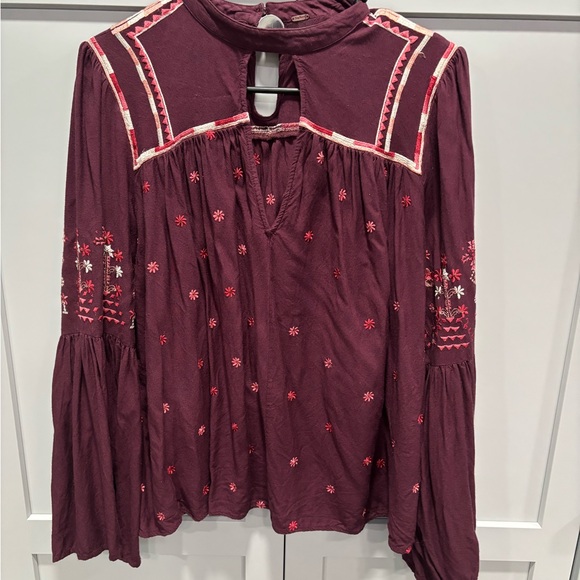 Free People Waiting on a Sunny Day embroidered blouse Size Med ( no size tag) - Picture 3 of 9